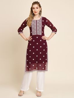 VAIRAGEE - Georgette Embroidery Work Straight Kurtas
