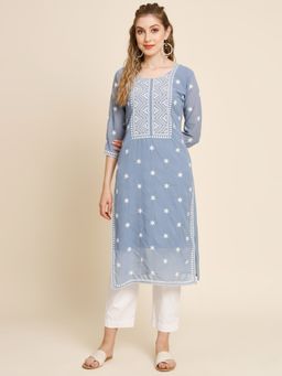 VAIRAGEE - Georgette Embroidery Work Straight Kurtas