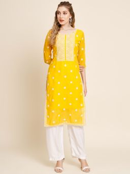 VAIRAGEE - Georgette Embroidery Work Straight Kurtas