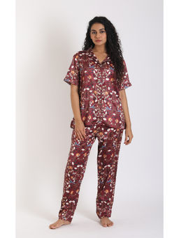 Forty Winks - Eternal Humera Berry Satin Shirt with Pant