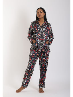 Forty Winks - Timeless Humera Dark Satin Shirt with Pant