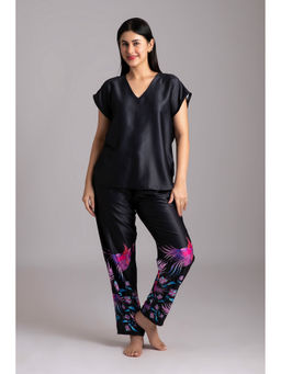 Forty Winks - Voguish Shia Black Satin Top with Pant