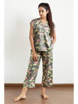 Forty Winks - Ritzy Kumud Grey Satin Top with Pant