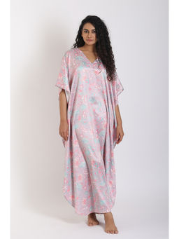 Forty Winks - Alluring Gul Grey Satin Kaftan