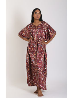 Forty Winks - Alluring Humera Berry Satin Kaftan