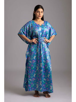 Forty Winks - Alluring Rina Blue Satin Kaftan