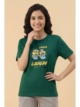 Zivame - Ulramarine Green Minions Knit Cotton Loungewear T-Shirt