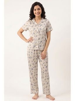 Zivame - Parchment Satin Shirt with Pajama