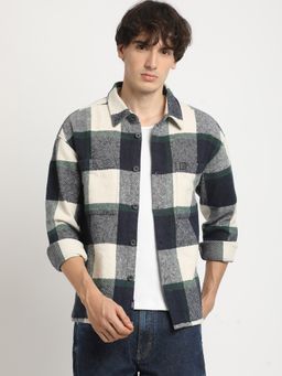 The Bear House - Men Multi-Color Checked Relax Fit Over shirt