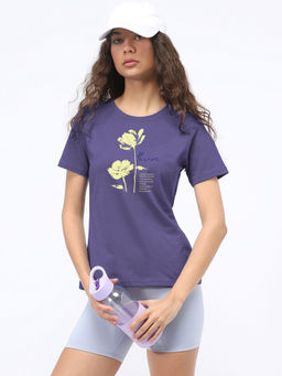 Nobero - Purple Women Graphic Printed T-Shirt