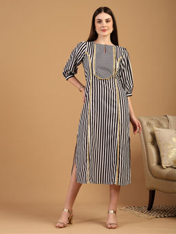 BLANC9 - Black Fusion Striper Tunic Dress