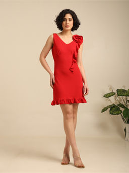 BLANC9 - Red Petal Talk With Rose Dress