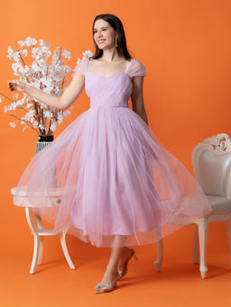 BLANC9 - Lavender Mesh Dress