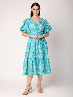 BLANC9 - Green Floral Dress