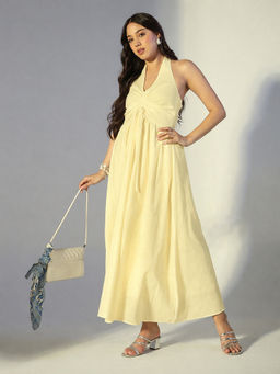 SHOWOFFFF - Edition Women's Yellow Halter Neck Dress