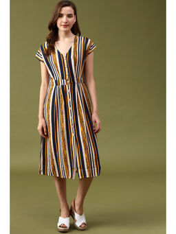 Gipsy - Multi-Color Striped Crepe Dress