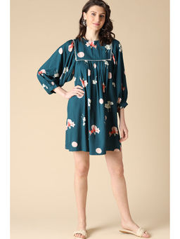 Gipsy - Dark Green Fashion Rayon Crepe Dress