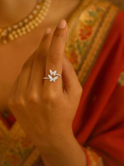 Digital Dress Room - Silver-Plated Butterfly Adjustable Finger Ring