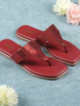 Mochi - Women Maroon Flats
