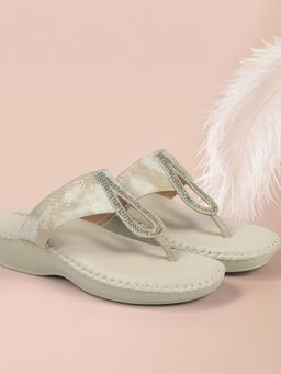 Mochi - Women Beige Round Casual Sandals