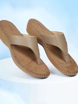 Metro - Women Beige Round Casual Sandals