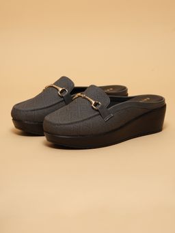 ERIDANI - Sirona Grey Classic Mules Heels