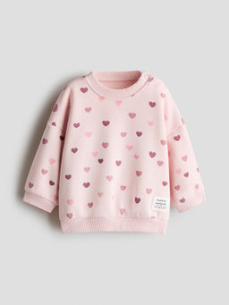 H&M - Girls Pink Printed Sweatshirt