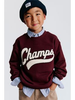 H&M - Boys Red Motif-Detail Sweatshirt
