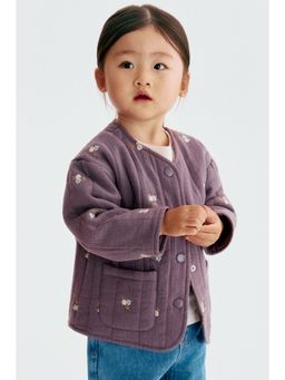 H&M - Girls Purple Embroidery-Detail Jacket