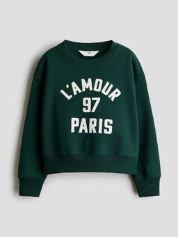 H&M - Girls Green Brushed-Inside Sweatshirt