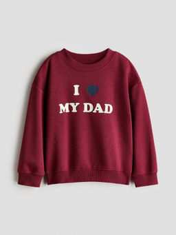 H&M - Boys Red Print-Motif Brushed-Inside Sweatshirt