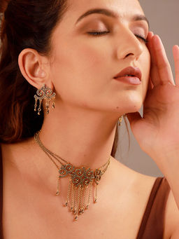 Voylla - Fringes Fall for Gold Jewellery Set
