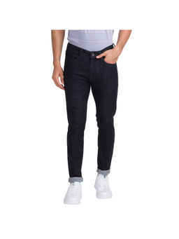 Park Avenue - Super Slim Fit Woven Design Black Jeans
