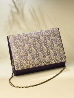 Fabindia - Purple Brocade Clutch (M)