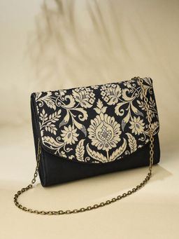 Fabindia - Black Brocade Clutch (M)