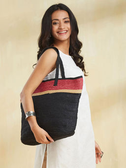Fabindia - Black Jute Tote Bag