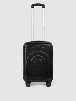 Teakwood - Unisex Black Solid Hard Sided Cabin Size Trolley Bag (S)