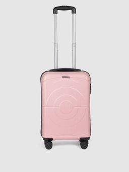 Teakwood - Unisex Rose Gold Solid Hard Sided cabin Size Trolley Bag (S)
