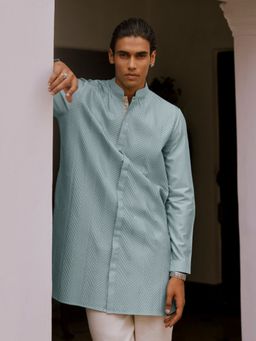 Andamen - Regular Fit Men Short Length Pleats-Tucks Kurta
