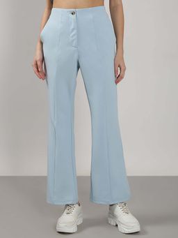 VERO MODA - Women Blue Polyester Formal Trouser