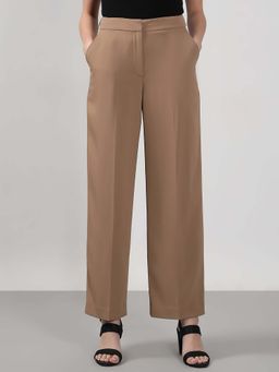 VERO MODA - Women Brown Polyester Casual Trouser