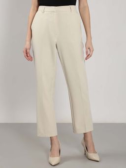 VERO MODA - Women Beige Polyester Formal Trouser