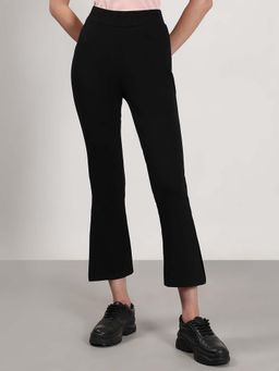 VERO MODA - Women Black Rayon Formal Trouser