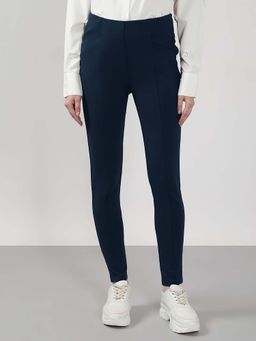 VERO MODA - Women Navy Blue Rayon Formal Trouser