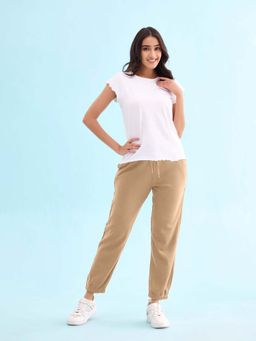 Go Colors - Women Khaki Fleece Jogger