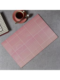 HomeTown - Print Modern Pop Pink Engineered Wood Placemat in Multi-Color (Set of 2)