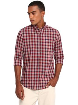 Lee - Men Red Checked Slim Fit Shirt