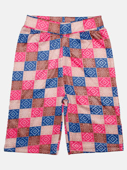 KiddoPanti - Girls Multi-Color Polyester Printed Cycling Shorts