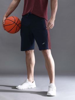 Crocodile - Navy Blue Colorblock Relaxed Fit Shorts