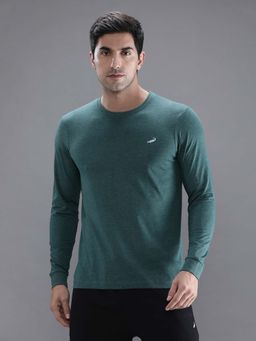 Crocodile - Green Solid/Plain Slim Fit T-Shirt